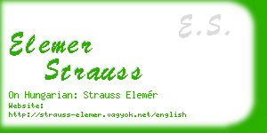 elemer strauss business card