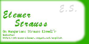 elemer strauss business card